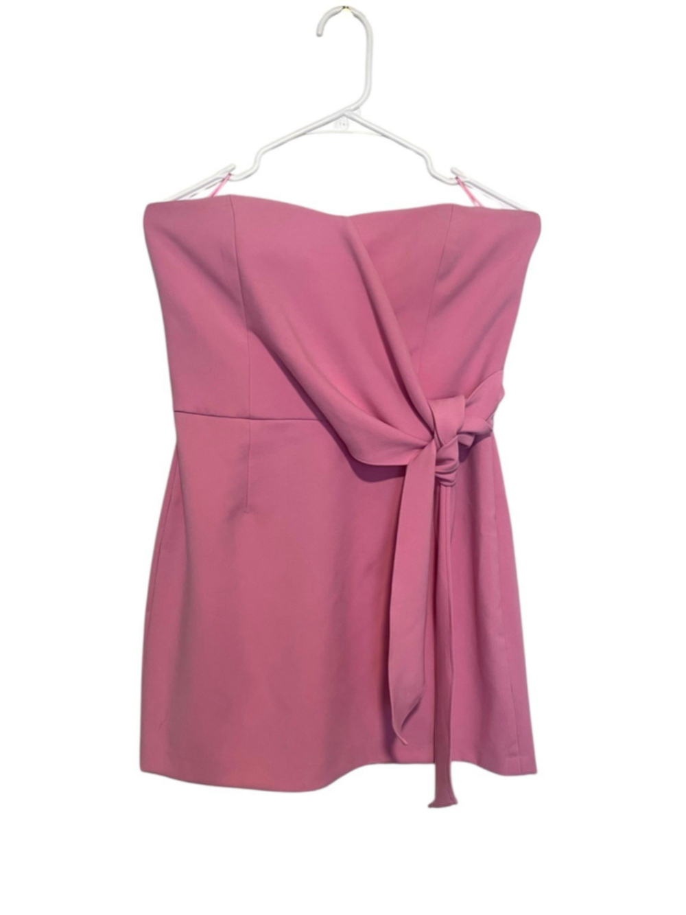 French Connection Strapless Mini Dress Women’s 8 Pink Bow Sash Party Cocktail - Picture 3 of 7